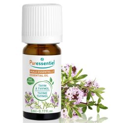 Puressentiel Huile Essentielle Thym à Thymol Bio 5 ml – Anti-infectieux surpuissant et bouclier antibactérien
