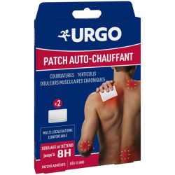 Urgo Patch Auto-Chauffant 8h - Soulage les Courbatures et Douleurs Musculaires - x2 patchs