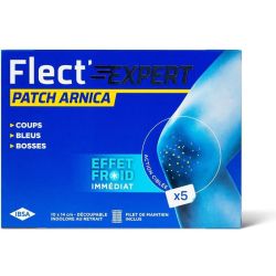 Flector Flect'Expert Patch Arnica Effet Froid - 5 patchs - Apaise, rafraîchit et soulage les zones traumatiques