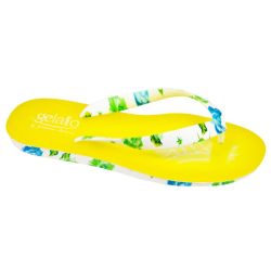 Gelato Tong Semelle Anatomique - 1 Paire - Couleur : Jaune Fleuri - Taille : 41-42