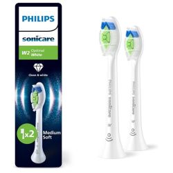 Philips Sonicare W2 Optimal White Têtes de Brosses Blanches HX6062/10 - 2 Têtes