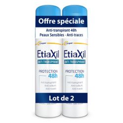 Etiaxil Anti-transpirant Protection 48h Peaux Sensibles Aérosol - Lot de 2 x 150ml