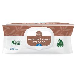 Gifrer Lingettes à l’Huile d’Olive Vierge - 70 Lingettes - Peau Délicate de Bébé