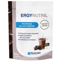 Nutergia Ergynutril Protéines de Lactosérum - Goût Cacao -  Augmente la Masse Musculaire - 300g