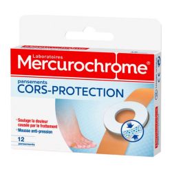 Mercurochrome Cors Protection - Protège et Soulage les Frottements - 12 Pansements