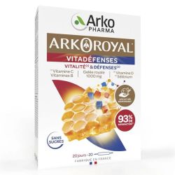 Arkopharma Arkoroyal Vitadéfenses - 20 ampoules - Vitalité et Défenses, réduit la Fatigue