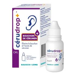 Bausch & Lomb Cérudrop+ Bouchon de Cérumen - Solution Auriculaire - 12ml