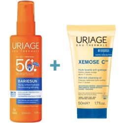 Uriage Bariésun Spray Solaire Enfant SPF 50+ 200ml + Huile Lavante Xémose 50ml OFFERTE