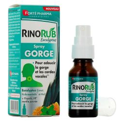 Forté Pharma RinoRub Spray Gorge - Adoucit la Gorge et les Cordes Vocales - 15ml