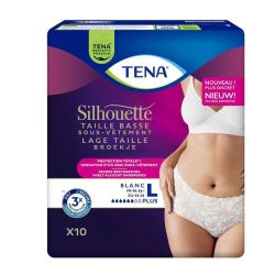 Tena Silhouette Plus Blanc - Taille Basse - Taille L - 10 protections