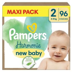 Pampers Harmonie Couches Bébé Taille 2 (4/8 kg) - 96 Couches