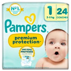 Pampers Premium Protection - Taille 1 (2-5kg) - 24 couches