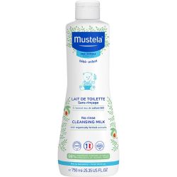 Mustela Lait de Toilette Sans Rinçage - 750 ml - Nettoyage doux et hydratant dès la naissance