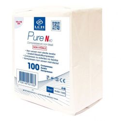 LCH Compresses Non tissées Non Stériles Pure N40 - Nettoie et Protège les Plaies - 10 x 10 cm - Lot de 100