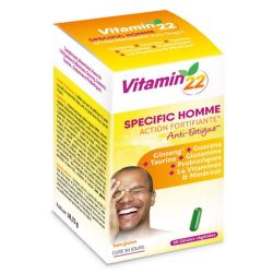 Ineldéa VITAMIN'22 Specific Homme - 60 Gélules - Vitalité, Immunité & Anti-Fatigue