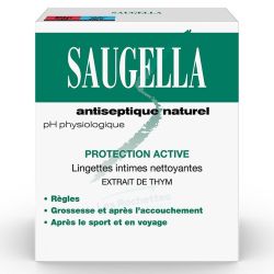 Saugella Antiseptique Naturel Lingette Intime Nettoyante 10 unités