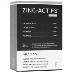 Aragan Synactifs Zinc Actifs 60 Gélules - Système Immunitaire