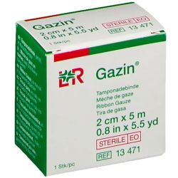 Lohmann & Rauscher Gazin Mèche de Gaze - 1 unité - 2 cm x 5 cm - Haute capacité d’absorption