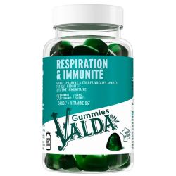 Valda Respiration & Immunité - Goût Eucalyptus - Apaise la Gorge et Soutien l'Immunité - 50 gummies