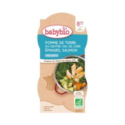 Babybio Bowl Pomme de Terre Epinard Saumon 8 mois - 2 x 200g