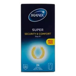 Manix Super - Préservatifs Fins - Facile à Dérouler - Boîte de 24