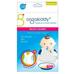 Orgakiddy Hygiène Pocket Bavoir Jetable - Dès 4 mois - 12 bavoirs