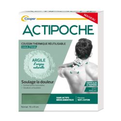 Actipoche Coussin Thermique Argile Cervicales & Trapèzes - 15 × 41cm