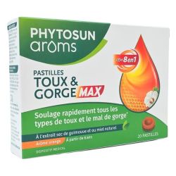 Phytosun Arôms Pastilles Toux & Gorge Max 20 pastilles - Apaisement gorge et toux