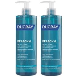 Ducray Keracnyl Gel Nettoyant Anti-Imperfections 2 x 400ml – Nettoyage et purification