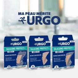 Urgo Silicone Protect + -  8 Pansements prédécoupés format large - Tenue 48h