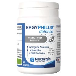 Nutergia Ergyphilus Défense 60 Gélules - Soutien des défenses immunitaires, probiotiques, complément alimentaire
