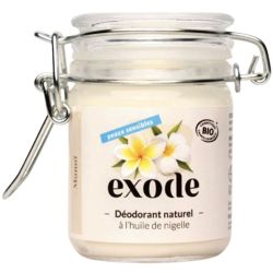 Exode Déodorant Baume Bio Peaux Sensibles à l'Huile de Nigelle 50g Monoï – Efficacité 48h