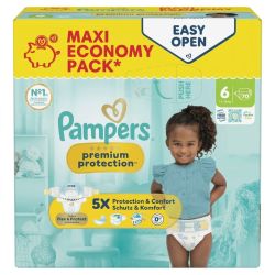 Pampers Premium Protection Taille 6 / 13-18kg - 70 Couches Maxi Economy Pack - Confort supérieur, ultra-absorbant