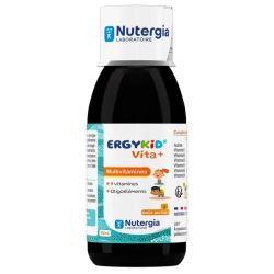 Nutergia Ergykid Vita + Multivitamines - 150ml - Goût Abricot - Croissance et Vitalité Dès 3 ans