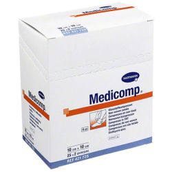 Hartmann Medicomp Compresse non Tissé Stérile - 10 X 10 Cm - Soin des Plaies - 25x2 compresses