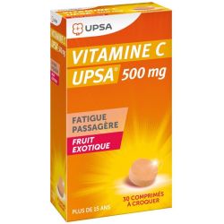 UPSA Vitamine C 500mg - 30 Comprimés à Croquer Fruit Exotique