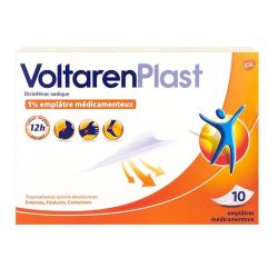 VoltarenPlast 10x Patch Anti-Inflammatoire - Diclofénac - 1% emplâtre médicamenteux
