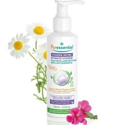 Puressentiel Hygiène Intime Huile Micellaire Nettoyante Bio 150 ml – Apaise les irritations, hydrate et protège la flore