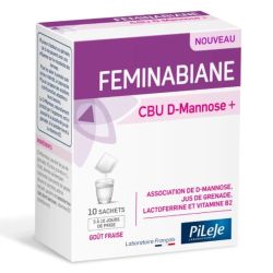 Pilèje Feminabiane CBU D-Mannose + Confort Urinaire Féminin - 10 Sachets Goût Fraise