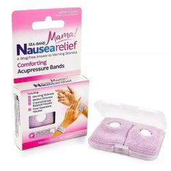 Sea Band Mama Anti-Nausées Bracelets d'Acupression Grossesse Rose - 2 Unités