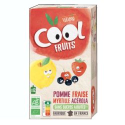 Vitabio Cool Fruits Pomme Fraise Myrtille Acérola Bio Lot de 12 x 90g