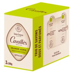 Rogé Cavaillès Savon Surgras - Parfum Oranger Jasmin - Protège les Peaux Sensibles - 3 x 200 g