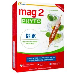 Mag 2 Phyto Relax - Nervosité et Fatigue - Réduit le Stress et Favorise la Relaxation - 30 ampoules