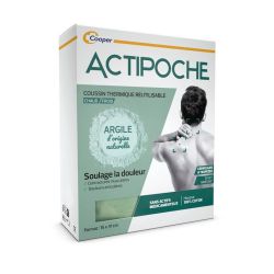 Actipoche Coussin Thermique Argile Cervicales & Trapèzes - 15 × 41cm - Soulagement à chaud ou à froid