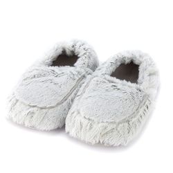 Soframar Warmies Bouillotte Chaussons Fourrure Gris Clair