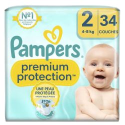 Pampers Premium Protection Couches Bébé Taille 2 (4-8kg) - 34 Couches