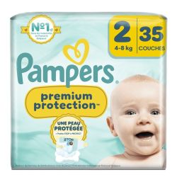 Pampers Premium Protection Couches Bébé Taille 2 (4/8 kg) - 34 Couches