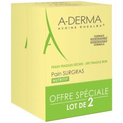 Aderma Pain Surgras Nutritif - Lot de 2 x 100 g - Peaux Sèches