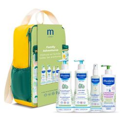 Mustela Sac à Dos Mes Premiers Produits - Gel lavant + Eau nettoyante + Lait hydratant + Crème change