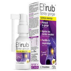 Les Trois Chênes Efirub Spray Gorge - 20ml - Apaise, adoucit et facilite la respiration